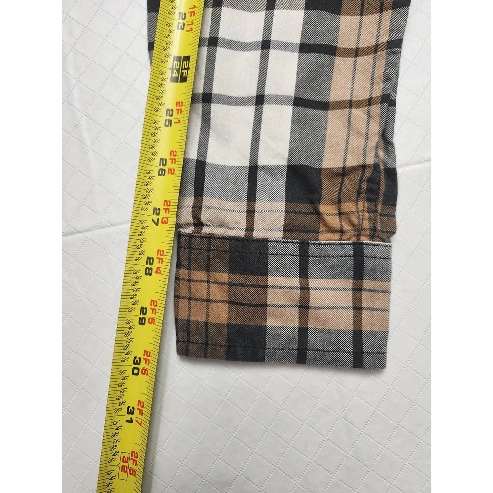 The North Face Shirt Mens Medium Brown Black Plaid Button Up‎ Long Sleeve Casual